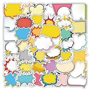 Set mit 60 bunten, leeren Sprechblasen-Aufklebern für Scrapbooking und DIY-Dekoration