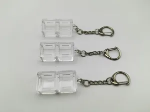 Three transparent double-frame mechanical keyboard switch tester fidget toy keychains