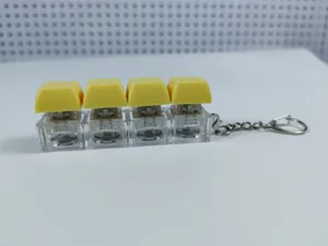 Mechanical keyboard switch keychain 4 keys decompression stress relief toy with light