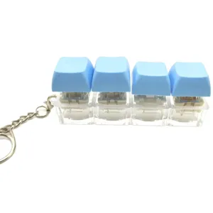 Light-up mechanical keyboard switch fidget keychain, stress relief toy pendant for fingers.