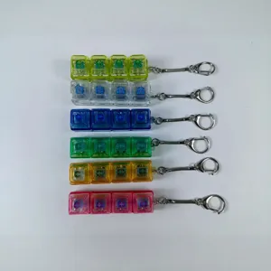 Transparante Mechanische Toetsenbord Schakelaar Tester Sleutelhanger Elektronische Lichtgevende Stressverlichting Fidget Speelgoed Knipperende Knop Sleutelhanger