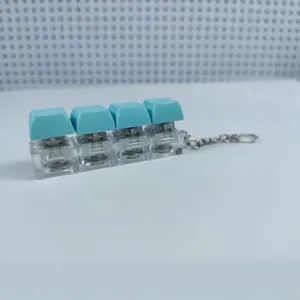 Mechanical keyboard switch fidget toy 4-key keychain decompression stress relief gadget blue