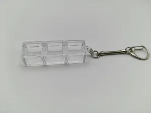Clear 3-slot mechanical keyboard switch tester base keychain frame for DIY fidget toy