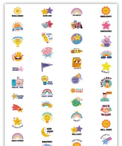 Kinder beloningsstickers kleurrijke engelse motivatiestickers voor schoolkinderen 80st