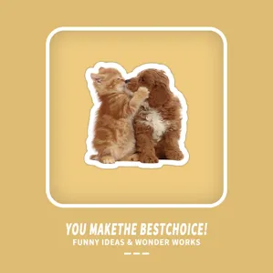 Autocollant réaliste chaton et chiot pour déco mignonne à faire soi-même
