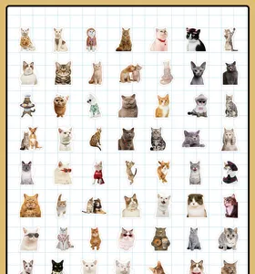 Collection détaillée d'autocollants de chats et chiens pour décoration DIY