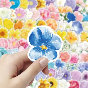 Wasserdichte Aquarell Blumen Aufkleber DIY Koffer Laptop dekorative süße Blumen Abziehbilder