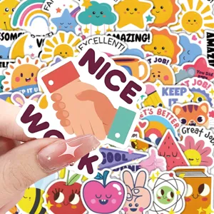 Kleurrijke 80st kind beloning stickers, dopamine engelse aanmoediging sticker pakket.