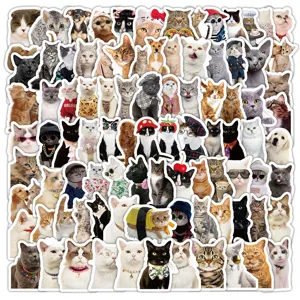 Collection de 200 autocollants réalistes de chats et chiens aux expressions mignonnes