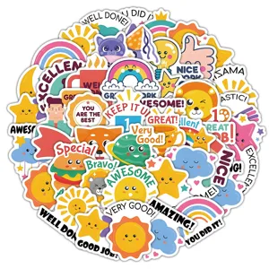 Kinder beloning stickers dopamine kleurrijke tekenfilm Engels lof schattige schrijfwaren