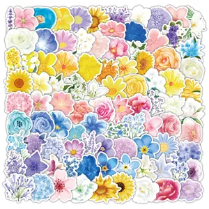 Aquarell Pflanze Blume Aufkleber Floral Abziehbilder Wasserdicht Vinyl Aufkleber Pack Für Tagebuch Scrapbook Laptop Gepäck