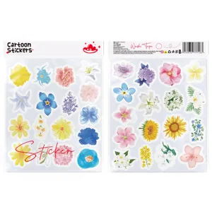 Aquarell Pflanzen Blumen Aufkleber 100er Pack, Rosen Gänseblümchen DIY Koffer Laptop Sticker.