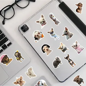 Lot de stickers chiots Chihuahua réalistes mignons avec expressions drôles pour ordinateur