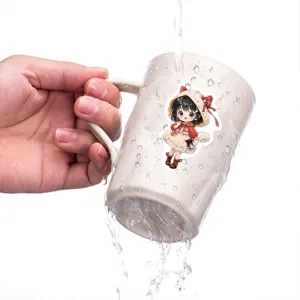 Adesivo impermeabile carino per ragazza anime per bottiglia d'acqua tazza decorativo