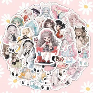 Adesivi Impermeabili per Ragazza Anime Decalcomanie Principessa Cartoni Animati Carino Pacchetto di Cancelleria Estetica Per Borracce Computer Portatile