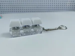 Μπρελόκ fidget με διακόπτη πληκτρολογίου μηχανικού παιχνίδι αγχολυτικό φορητό λευκό.