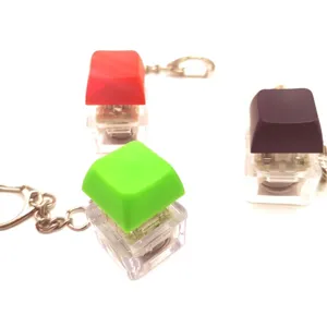 Luminous transparent mechanical keyboard switch keycap fidget keychain for stress relief toys