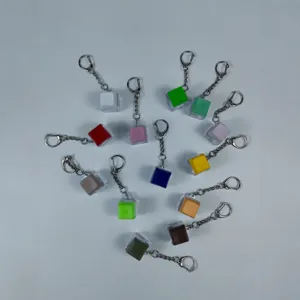 Transparent Mechanical Keyboard Switch Fidget Toy Keychain Glowing Stress Relief Pendant