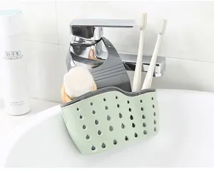 Verstelbare gootsteen sponsouder, hangende opbergmand voor keukenkraan, borstels en kleine items.