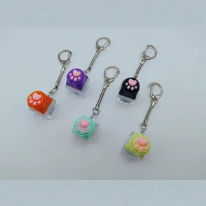 Lot de porte-clés mignons à LED en forme de patte de chat pour clavier mécanique
