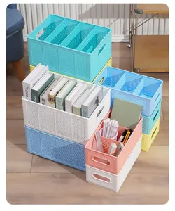 Cesto portaoggetti pieghevole in plastica multi griglia organizzatore scrivania ufficio