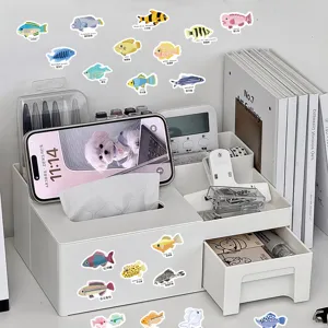 Pegatinas de peces impermeables de dibujos animados decoraciones lindas para ninos