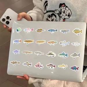 Lindo conjunto de pegatinas de peces calcomanías impermeables animales acuáticos decoración