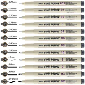 Archival Ink Fineliner Drawing Pens Micro-Pen Set For Sketching Illustration Writing Art Supplies