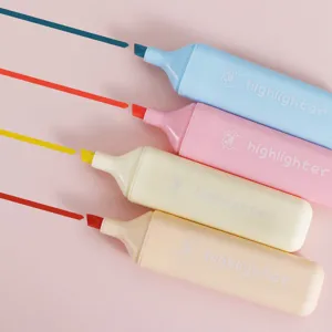 Cute cat claw pastel highlighters set, macaron colors aesthetic stationery for daily school use.