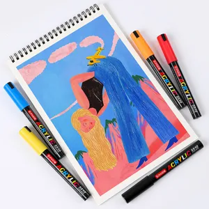 Acrylic paint markers set 4mm line width vibrant waterproof coloring art pens for sketching drawing.