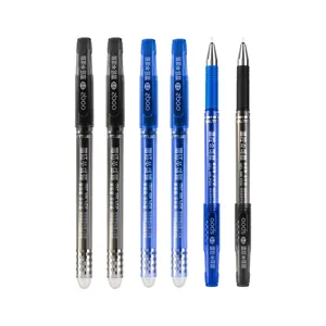 Professionelles Set aus schwarzen und blauen 0,5 mm radierbaren Gelschreibern mit Nadelspitze