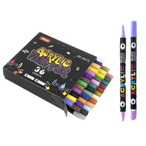 Set van 36 Acryl Markers met Dubbele Punt Waterdicht Snelle Droging Kunst Pennen
