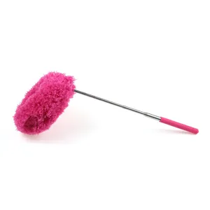 Retractable microfiber duster for home cleaning, extendable pole for tight gaps and dust.