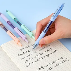 Penne gel a scatto colori Morandi con punta da 0,5 mm per scrittura studentesca.