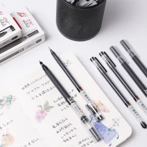 Bolígrafo Rollerball de Líquido Directo Tinta Negra de Secado Rápido Artículos de Oficina para Estudiantes Punta de Aguja Bolígrafo de Gel