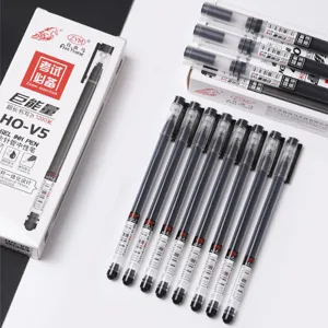Set de bolígrafos de gel negro, punta de aguja 0.5mm escritura suave secado rápido