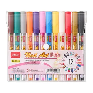 Set di 12 penne per nail art, pennarelli acrilici per decorazioni unghie fatte a mano.
