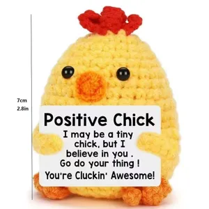 Poulet positif au crochet fait main poupée de soutien émotionnel mignon jouet animal