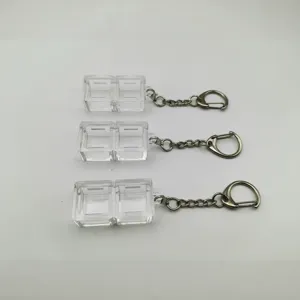 Transparent mechanical keyboard switch tester base keychain with double-cell design