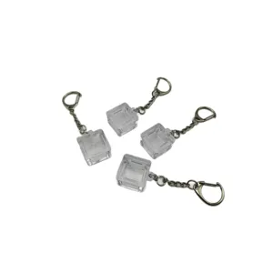 Set of 4 transparent mechanical keyboard switch tester base keychains for DIY use