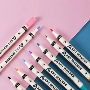 Pennarello Acrilico a Doppia Punta Impermeabile Asciugatura Rapida Pennarello Colorato per Scuola Ufficio Studenti Pittura