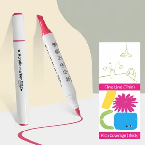 Rotuladores acrílicos profesionales con gran capacidad de tinta, doble punta para dibujo y arte.