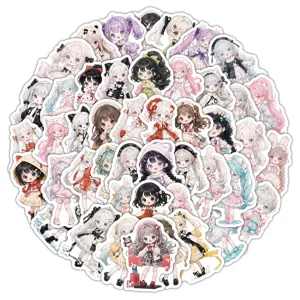 Set di adesivi impermeabili anime kawaii per ragazze, simpatiche decalcomanie da principessa.