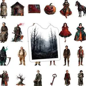 Sleepy Hollow vintage oil painting style character stickers for scrapbooking decoration