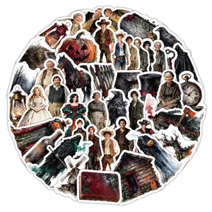 60pcs vintage Sleepy Hollow characters oil painting style stickers for journals