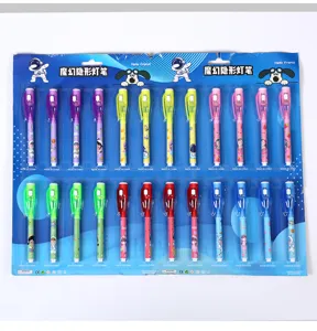 Magische unsichtbare Tinte UV-Licht Stifte Set, 24 Stücke bunte Spion Stifte Schreibwaren.