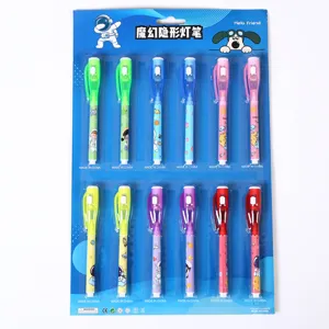 Magisches unsichtbares Tintenstift Set mit UV-Licht 12 Stk lustige Schreibwaren für Kinder.