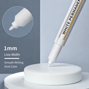Weißer Permanentmarker feine Spitze wasserdicht schnelltrocknender Stift für Kunst und Büro.