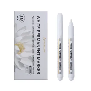 Weißer Permanentmarker Set 1,0 mm feine Spitze wasserfester schnelltrocknender Stift