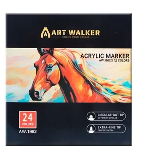 Acrylic Marker Set 24 Colors Double Headed Art Pens Quick Drying Waterproof Graffiti Pens